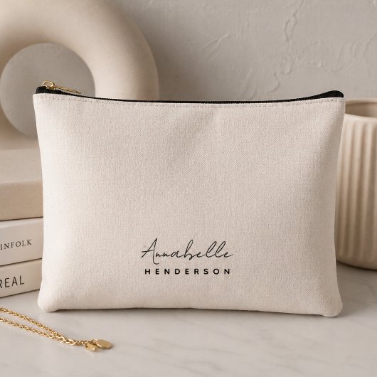 Monogram Blush Roze | Modern Minimalistische Vrouw Etui