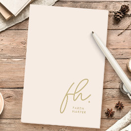 Monogram Blush Roze Modern Script Vrouwelijk Minim Post-it® Notes
