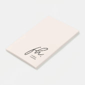 Monogram Blush Roze Modern Script Vrouwelijk Minim Post-it® Notes (Schuin)
