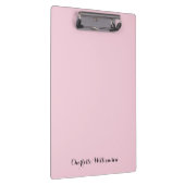 Monogram Blush Roze | Moderne Minimalistische Vrou Klembord (Rechts)