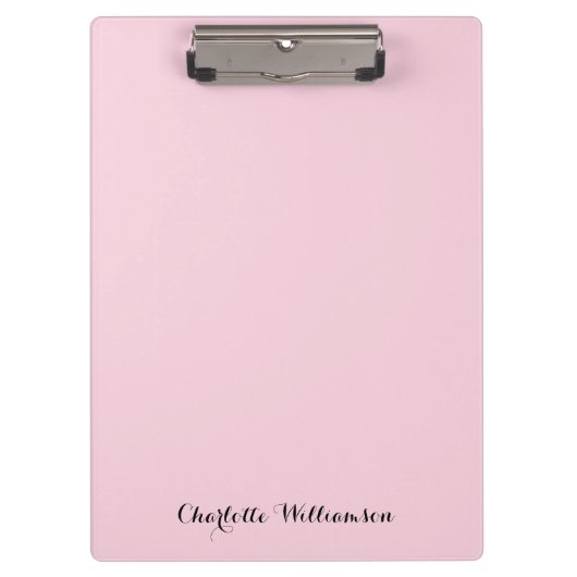 Monogram Blush Roze | Moderne Minimalistische Vrou Klembord (Voorkant)
