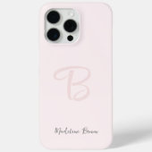 Monogram Blush Roze Moderne Minimalistische Vrouwe Case-Mate iPhone Case (Achterkant)