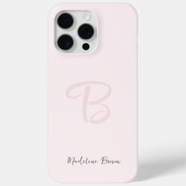 Monogram Blush Roze Moderne Minimalistische Vrouwe iPhone 15 Pro Max Hoesje