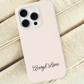 Monogram Blush Roze Moderne Vrouwelijke Minimalist Case-Mate iPhone Case