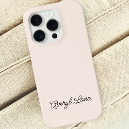 Monogram Blush Roze Moderne Vrouwelijke Minimalist iPhone 15 Pro Case