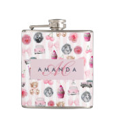 Monogram Blush Roze Retro Disco Ball Coquette Heupfles (Voorkant)