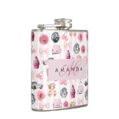 Monogram Blush Roze Retro Disco Ball Coquette Heupfles (Rechts)