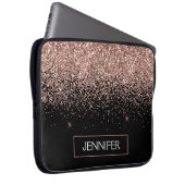 Monogram Blush roze roze roodbruin Glitter & Spark Laptop Sleeve (Voorkant Rechts)