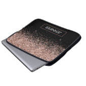 Monogram Blush roze roze roodbruin Glitter & Spark Laptop Sleeve (Voorkant onderkant)