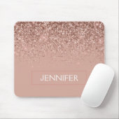 Monogram Blush roze roze roodbruin Glitter & Spark Muismat (Met muis)
