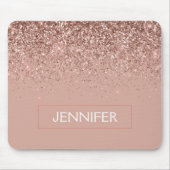 Monogram Blush roze roze roodbruin Glitter & Spark Muismat (Voorkant)