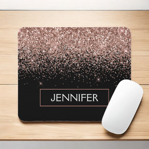 Monogram Blush roze roze roodbruin Glitter & Spark Muismat