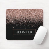 Monogram Blush roze roze roodbruin Glitter & Spark Muismat (Met muis)