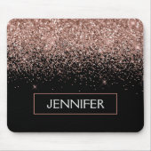 Monogram Blush roze roze roodbruin Glitter & Spark Muismat (Voorkant)