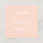 Monogram Blush Roze Schattige Chic Bold Stijlvol T Vierkante Visitekaartje (Achterkant)