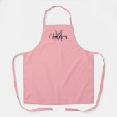 Monogram Blush roze script aangepast Schort (Voorkant)