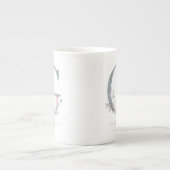 Monogram Blush Roze Waterverf Floral Letter G Porselein Kop (Voorkant)