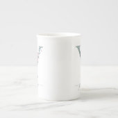 Monogram Blush Roze Waterverf Floral Letter Y Porselein Kop (Voorkant)