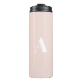 Monogram blush roze wit chic thermosbeker (Voorkant)