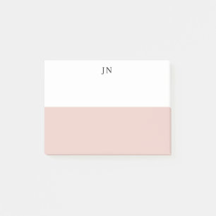 Monogram  Blush Roze Wit Kleurenblok Post-it® Notes