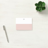 Monogram  Blush Roze Wit Kleurenblok Post-it® Notes (Kantoor)