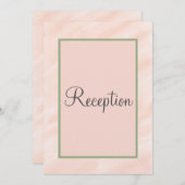 Monogram Blush Sage Green Waterverf Reception Kaart (Voorkant / Achterkant)