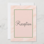 Monogram Blush Sage Green Waterverf Reception Kaart (Voorkant)