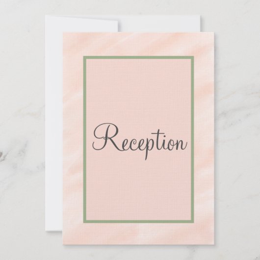 Monogram Blush Sage Green Waterverf Reception Kaart (Voorkant)
