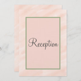 Monogram Blush Sage Green Waterverf Reception Kaart