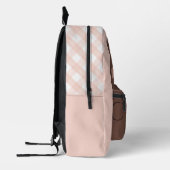 Monogram Blush Schattige Bruin Beer Kinder Bedrukte Rugzak (Links)