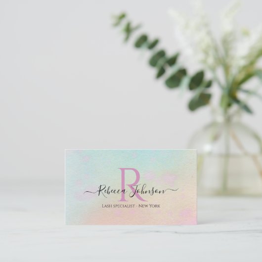 Monogram Blush Visitekaartje (Staand voorkant)