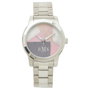 Monogram   Blushing Bride Horloge