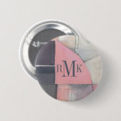 Monogram | Blushing Bride Ronde Button 5,7 Cm (Voorkant /achterkant)