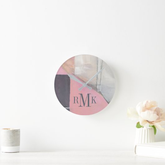 Monogram | Blushing Bride Ronde Klok (Huis)