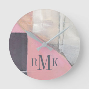 Monogram   Blushing Bride Ronde Klok