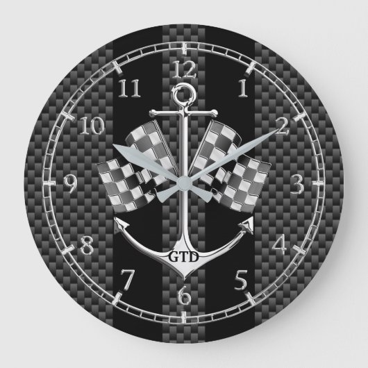 Monogram Boat Racing Nautical in Carbon Fiber Dial Grote Klok (Voorkant)