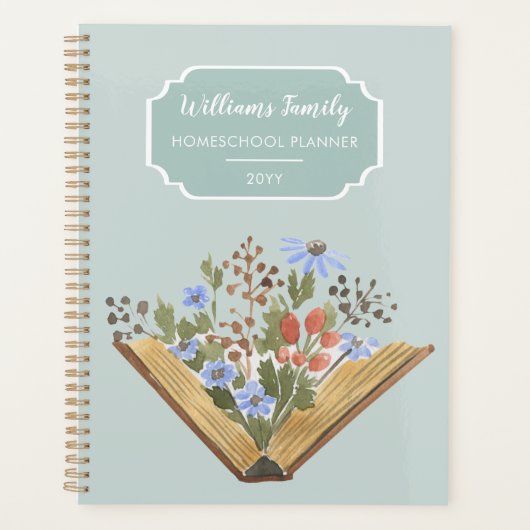 Monogram Boek Flowers Familie Homeschool Planner (Voorkant)