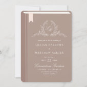 Monogram Boek Hoesje bruiloft uitnodiging (Voorkant)