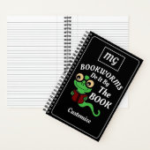 Monogram Boekenwurm Humor Zwart Custom Notitieboek (Binnen)