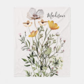 Monogram Boeket van Gedroogde Wilde Bloemen Fleece Deken (Voorkant)
