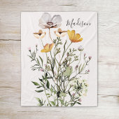 Monogram Boeket van Gedroogde Wilde Bloemen Fleece Deken
