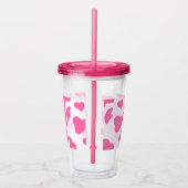 Monogram Boerderij Dierroze Koe Afdrukken Acryl Drinkbeker (Rechts)