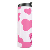 Monogram Boerderij Dierroze Koe Afdrukken Thermosbeker (Gedraaid links)