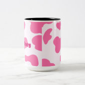 Monogram Boerderij Dierroze Koe Afdrukken Tweekleurige Koffiemok (Center)