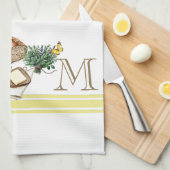 Monogram Boerderij Keuken Handdoek Gouden Streep K (Quarter Fold)
