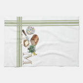 Monogram Boerderij Keuken Handdoek Salie Groene Kr (Horizontaal)