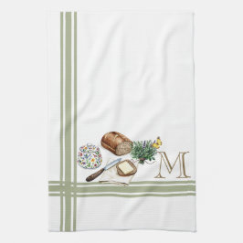Monogram Boerderij Keuken Handdoek Salie Groene Kr