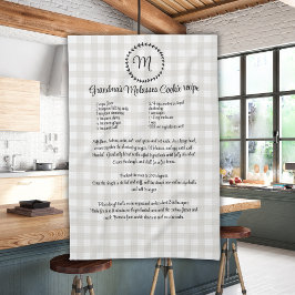 Monogram Boerderij Recept Keepsake Buffalo Plaid Theedoek