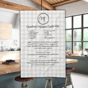 Monogram Boerderij Recept Keepsake Buffalo Plaid Theedoek