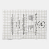 Monogram Boerderij Recept Keepsake Buffalo Plaid Theedoek (Horizontaal)